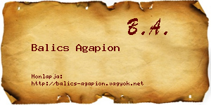 Balics Agapion névjegykártya